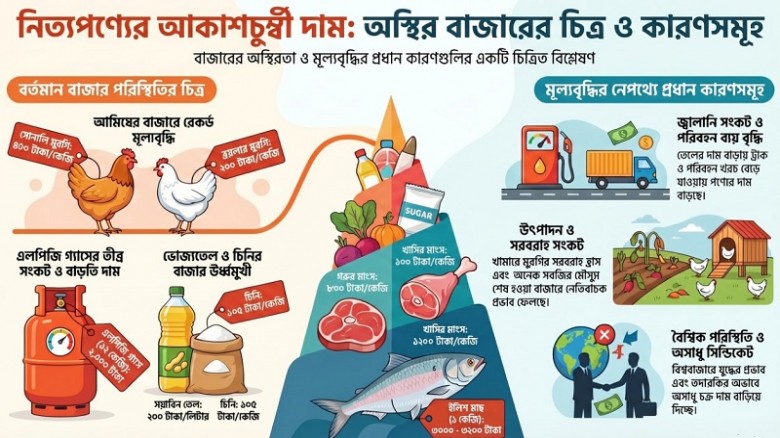 অস্বাভাবিক হারে বেড়েছে নিত্যপণ্যের দাম